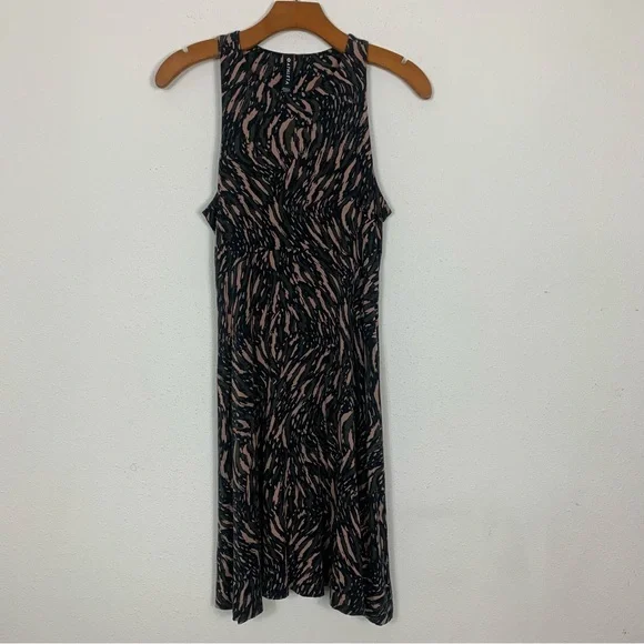 Athleta Santorini Thera Dress Abstract Black Mini Sleeveless Flowy Sz Small - Picture 3 of 10